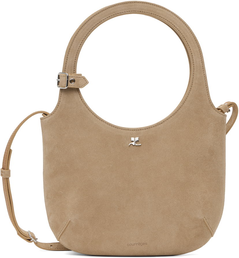 Käsilaukku Courrèges Courrèges Holy Suede Shoulder Bag Beige | 125GSA102CR0024