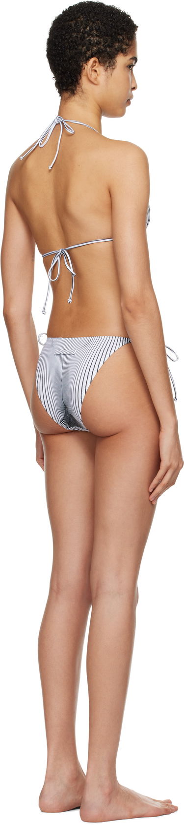 Uimapuvut Jean Paul Gaultier Gaultier 'The Pinstripe Body Morphing' Bikini Bottoms Valkoinen | 25/33-F-BS021-J571-0100, 2
