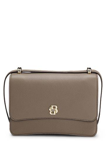 Olkalaukku BOSS Balmain Double B Monogram Leather Crossbody Bag Harmaa | 50554935