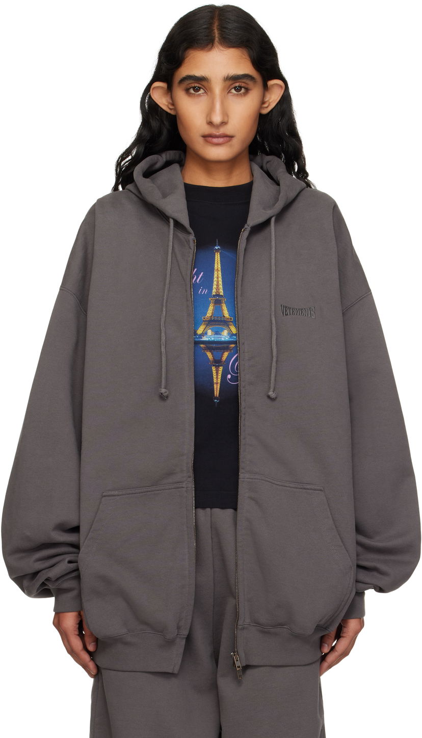 Huppari VETEMENTS Vetements Oversized Zip-Up Hoodie Harmaa | UH76ZU160M