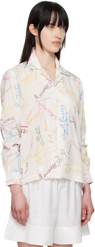 Paita Bode Bode Signature Scrawl Button-Down Shirt Valkoinen | MRS25SH015, 1