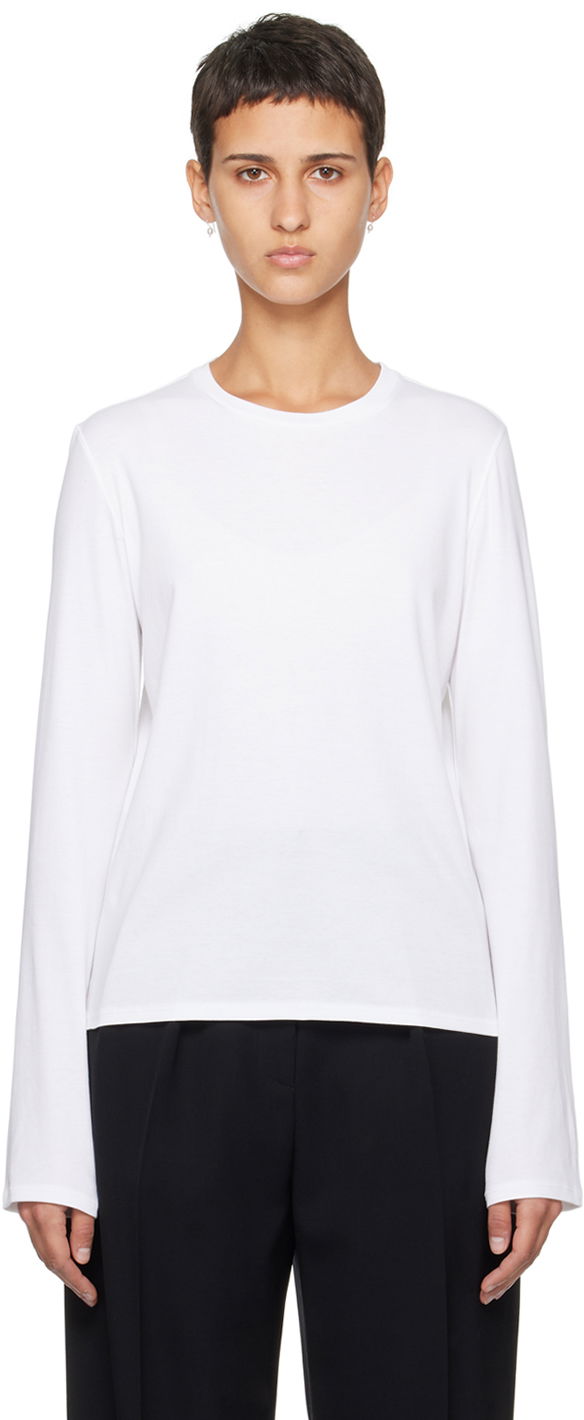 T-paita The Row Sherman Long Sleeve T-Shirt Valkoinen | 5586-F911