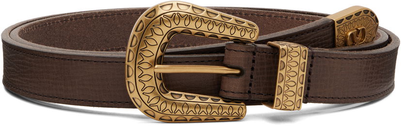 Vyöt Valentino Valentino Garavani VLogo Signature Calfskin Belt Ruskea | 7Y2T0SQ9WZE