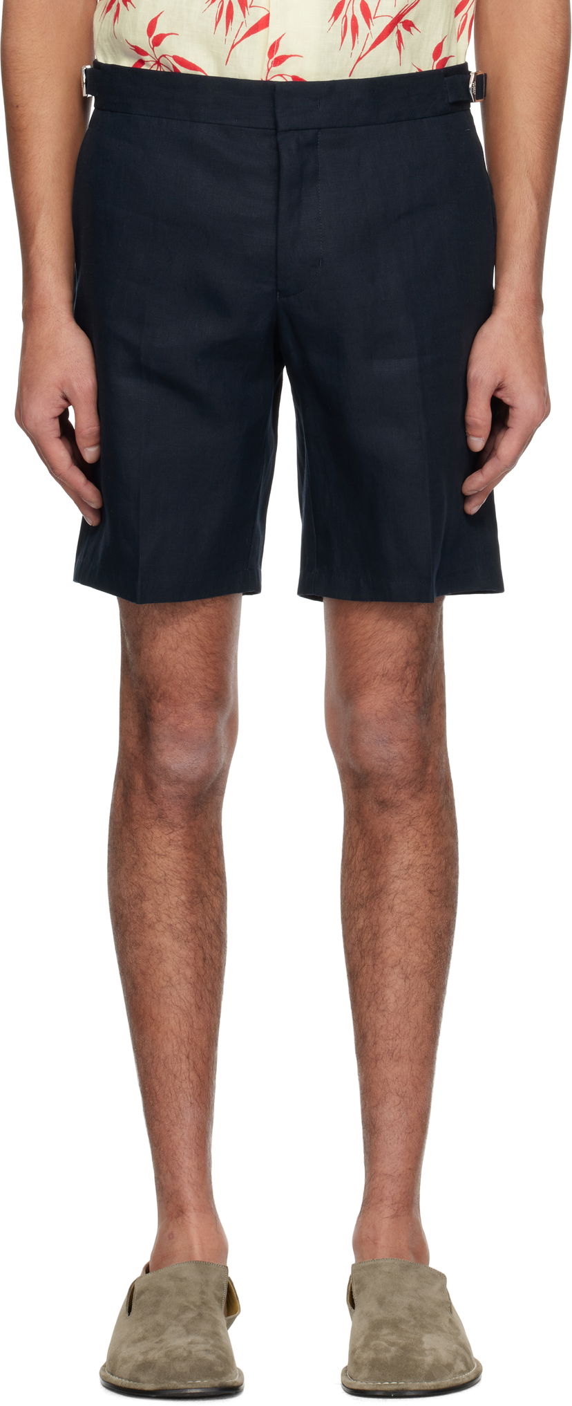 Shortsit Orlebar Brown Orlebar Brown Norwich Italian Linen Shorts Tummansininen | 280080