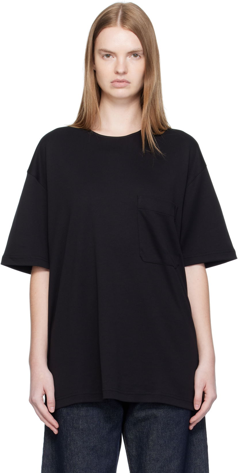 T-paita LEMAIRE Lemaire Relaxed Pocket T-Shirt Musta | TO1457 LJ1043