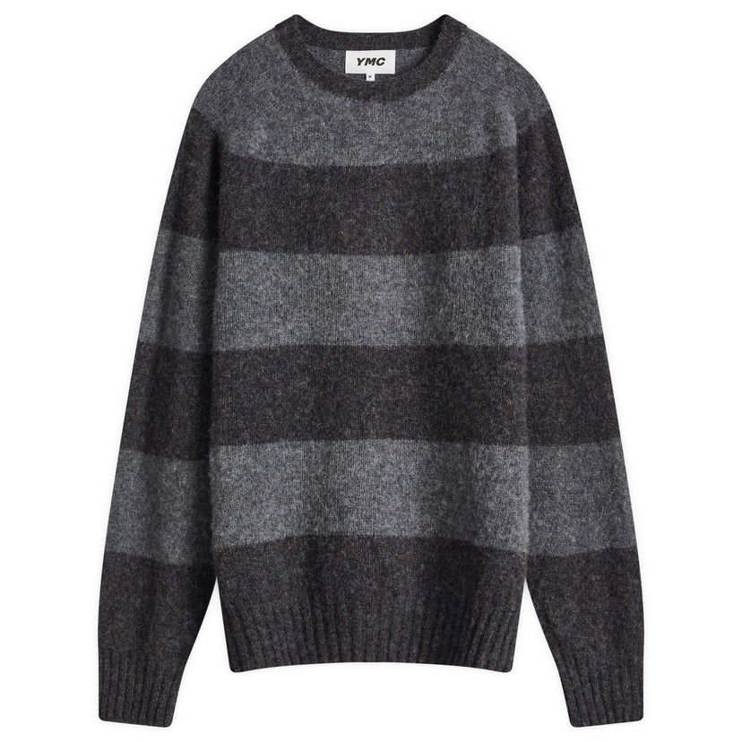 Villapaita YMC Suedehead Stripe Knit Jumper Harmaa | P8XMB-02