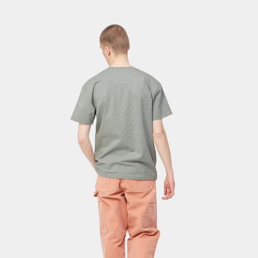 T-paita Carhartt WIP S/S American Script T-Shirt "Grey Heather" Harmaa | I029956_V6_XX, 4