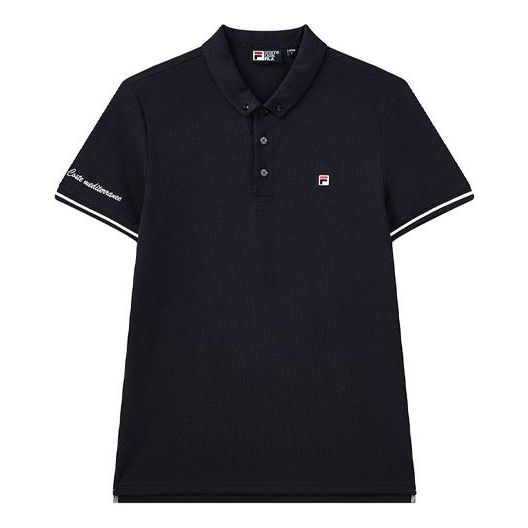 Poolopaita FILA Embroidered Logo Casual Sport Polo Musta | F51M128114F-NV