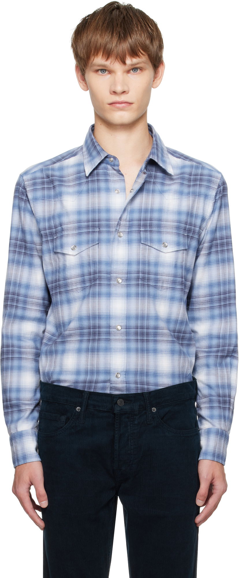 Paita Tom Ford TOM FORD Check Western Shirt Sininen | HDS001-FMC243