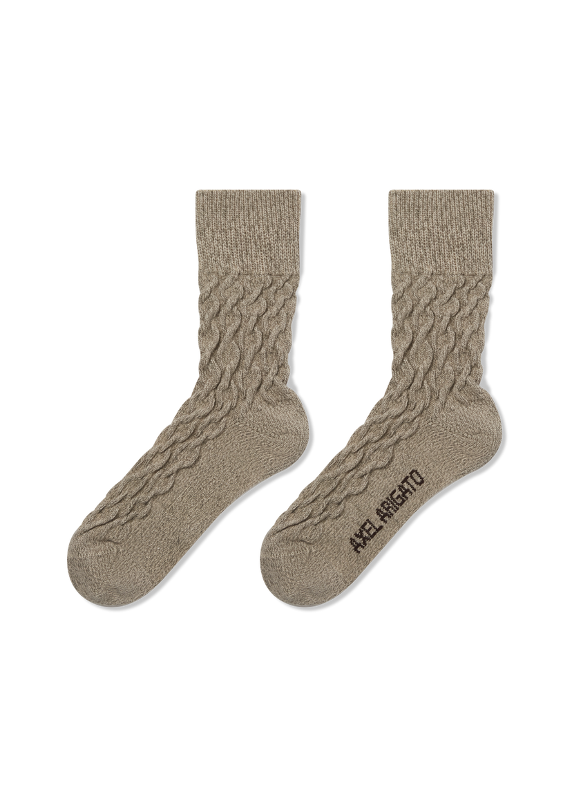 Sukat AXEL ARIGATO Cable Mélange Socks Beige | X3480002