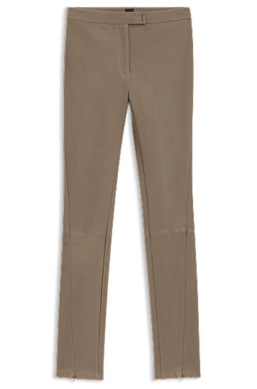 Leggingsit BOSS Leather Leggings Beige | 50541926