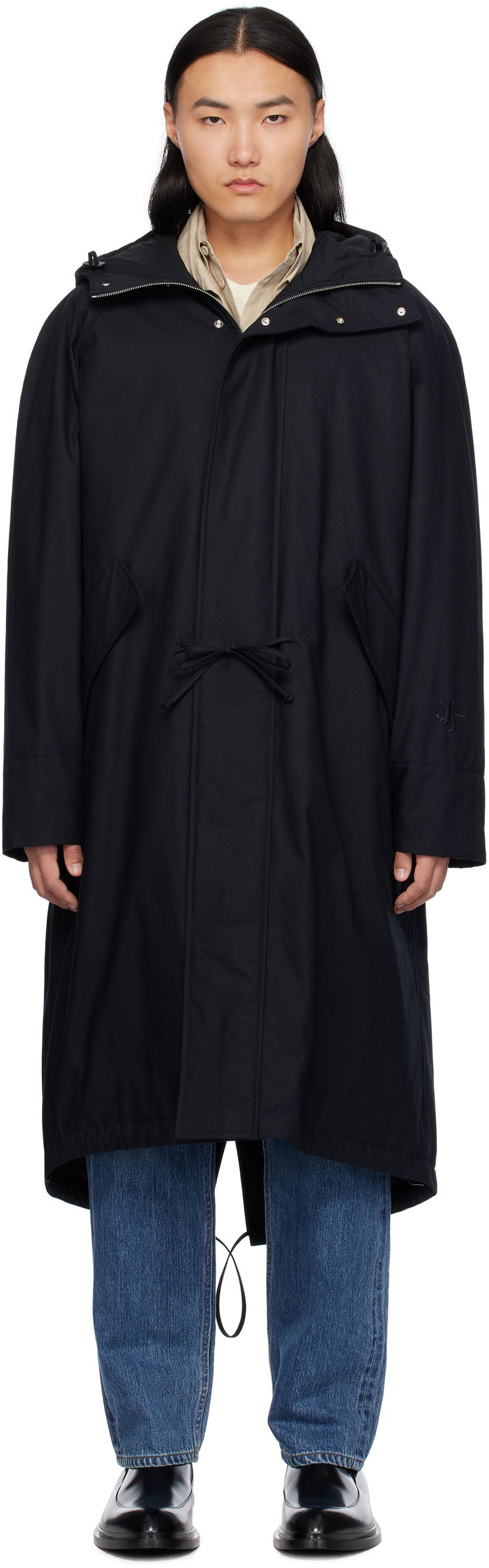 Parka Jil Sander Hooded Coat Tummansininen | J47AA0114_J45039