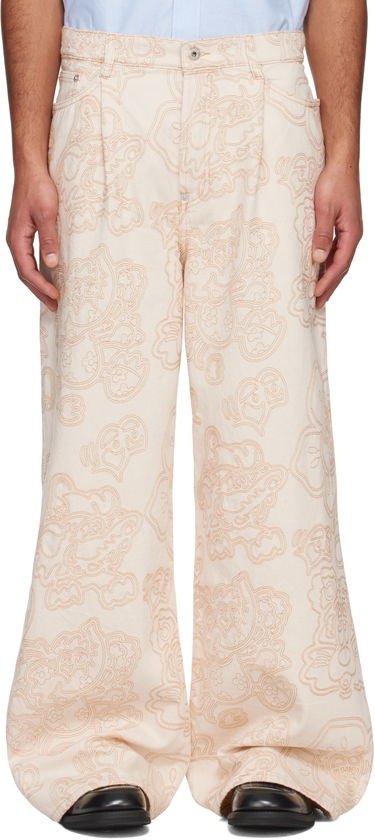 Housut KENZO Kenzo Paris VERDY Edition Buggy Fit Jeans Beige | FF55DP4196W1, 0