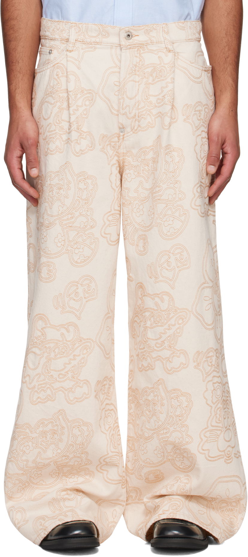 Housut KENZO Kenzo Paris VERDY Edition Buggy Fit Jeans Beige | FF55DP4196W1