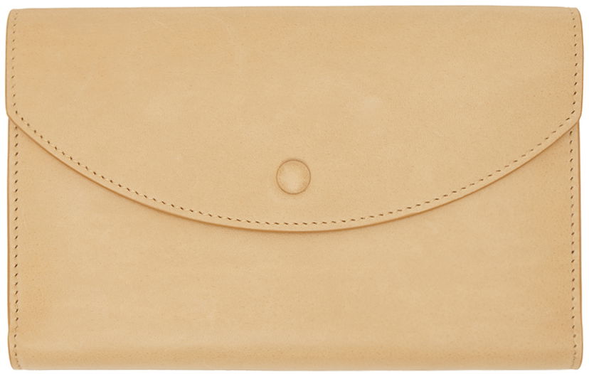 Lompakko The Row Leather Envelope Wallet Beige | W1677-L72