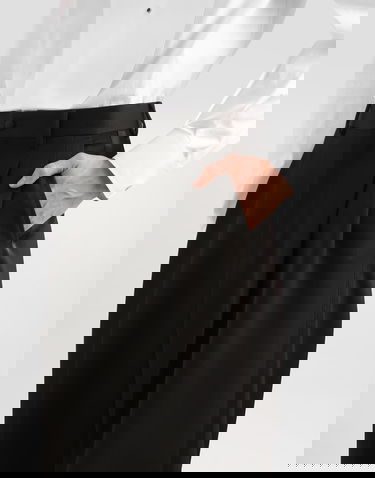 Housut Dolce & Gabbana Dolce & Gabbana Wool Gabardine Pleated Cropped Trousers Musta | GP17DTFU21EN0000, 2