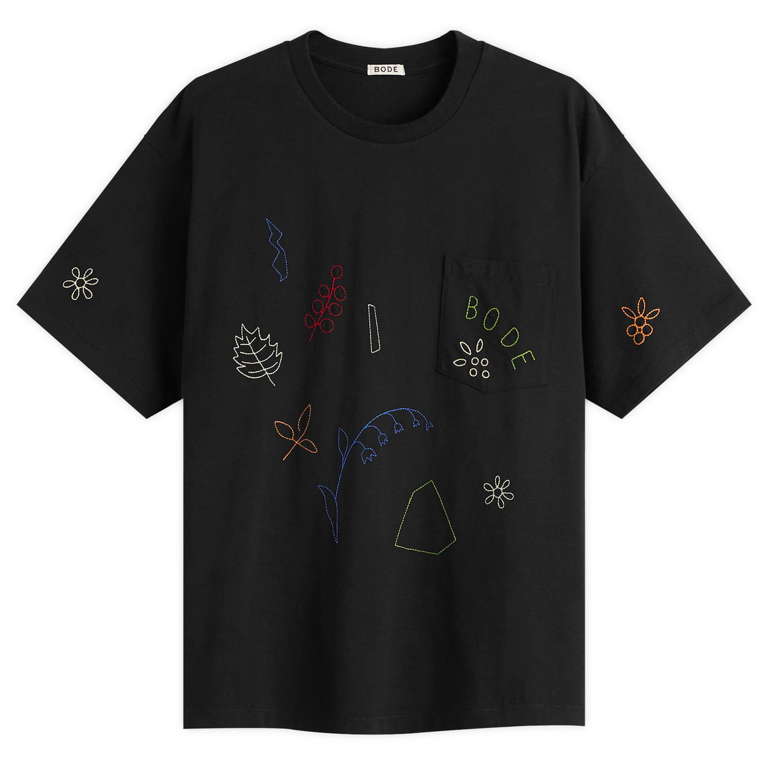T-paita Bode Embroidered Field Guide T-Shirt, Size Large Musta | MRF25CS019, 1