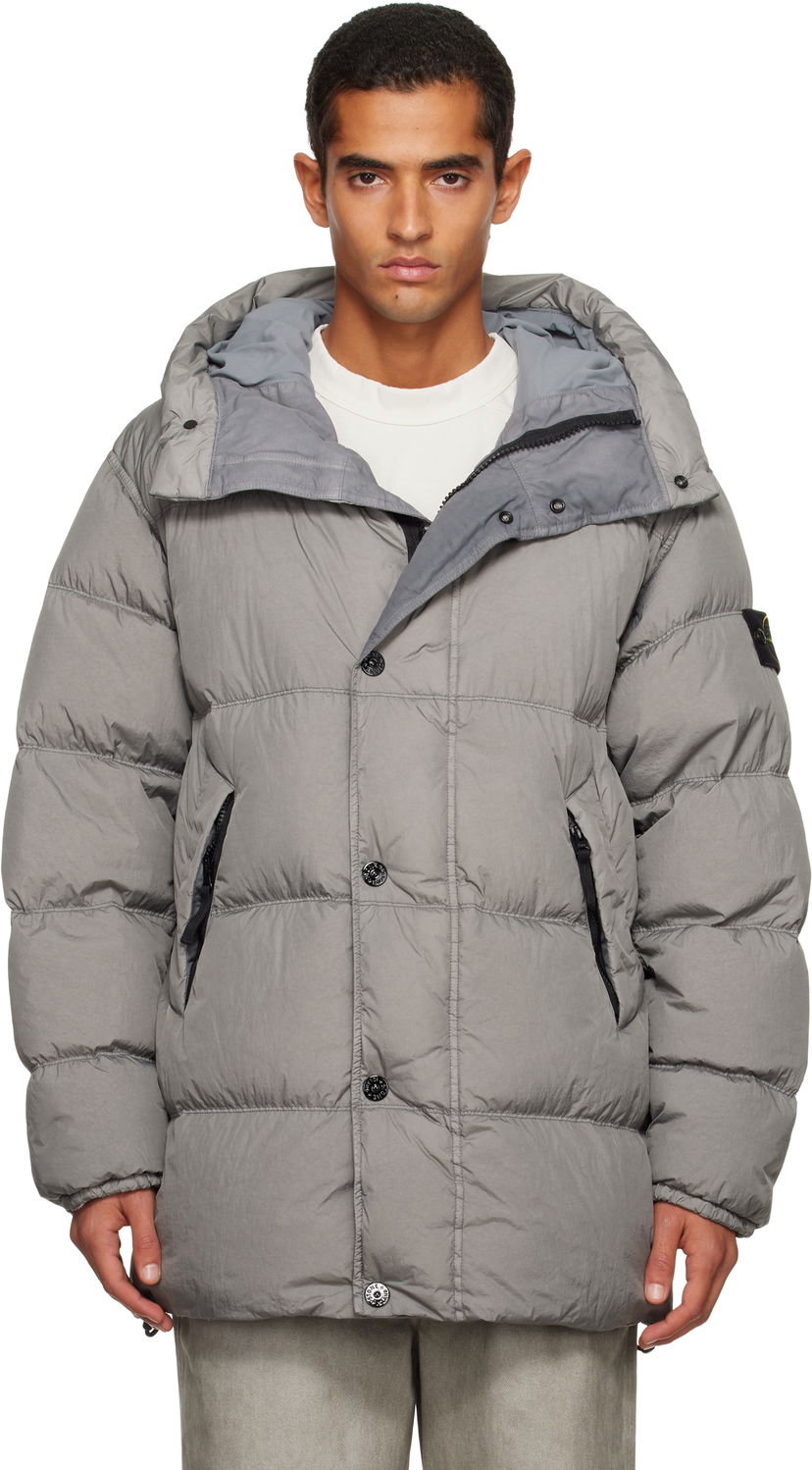 Takki Stone Island Stone Island Crinkle Reps NY Down Jacket Harmaa | K2S15 4100012 S0A23