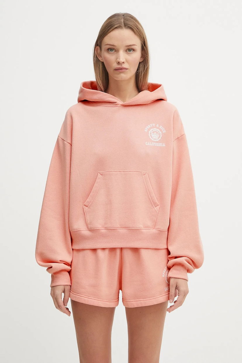Huppari Sporty & Rich Sporty & Rich California Emblem Soft Cropped Hoodie Vaaleanpunainen | ST085625508P141