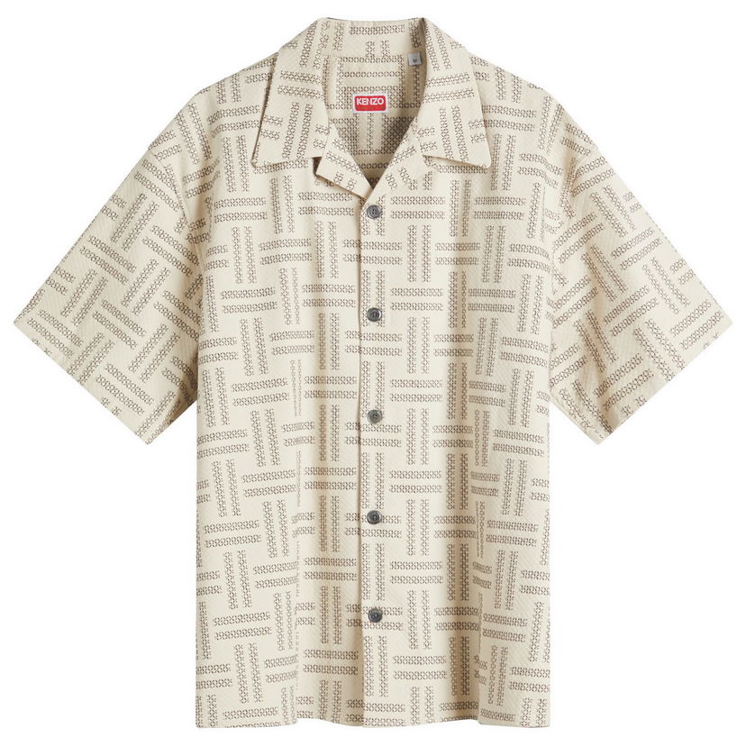 Paita KENZO Kenzo Woven Hawaiian Shirt Beige | FF55CH1109JF-10