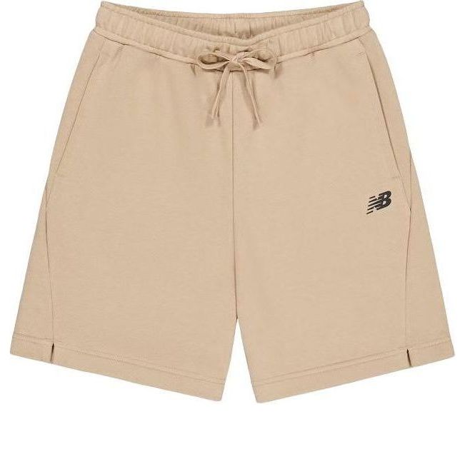 Shortsit New Balance Logo Cotton Shorts Beige | AMS41366-INC