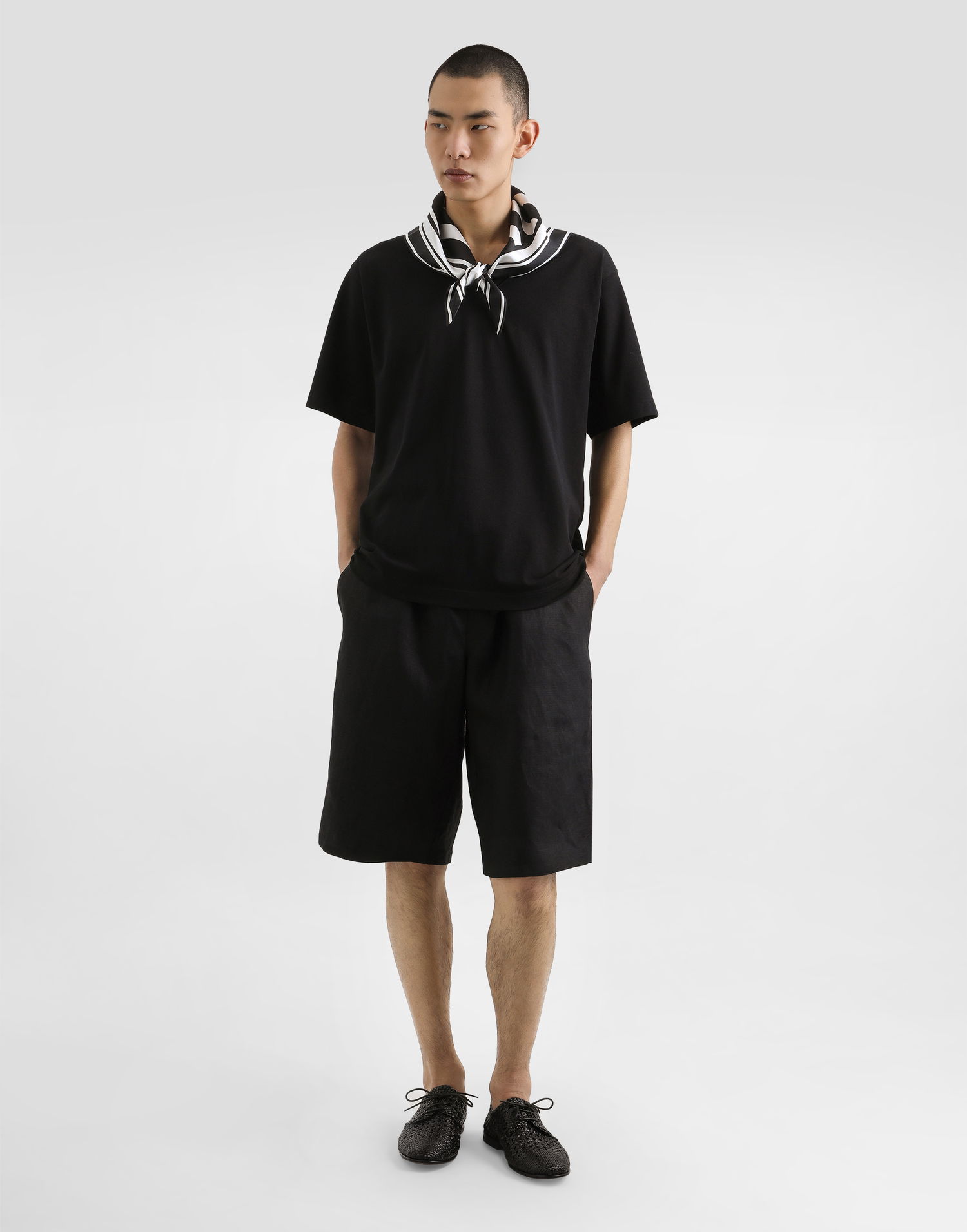 Shortsit Dolce & Gabbana Dolce & Gabbana Linen Drawstring Shorts Musta | GP0T1TFU4MCN0000, 1