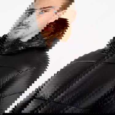 Puffer takki Urban Classics Hooded Shiny Puffer Jacket Musta | TB7585-00007, 1