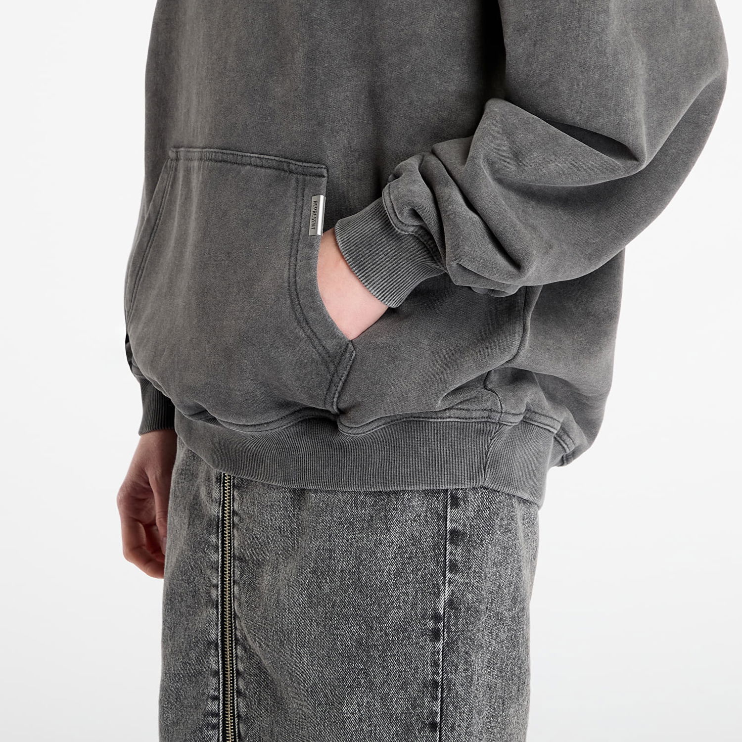 Huppari Represent Clo Vintage Owners Club Script Hoodie Harmaa | OCM41200-47, 1