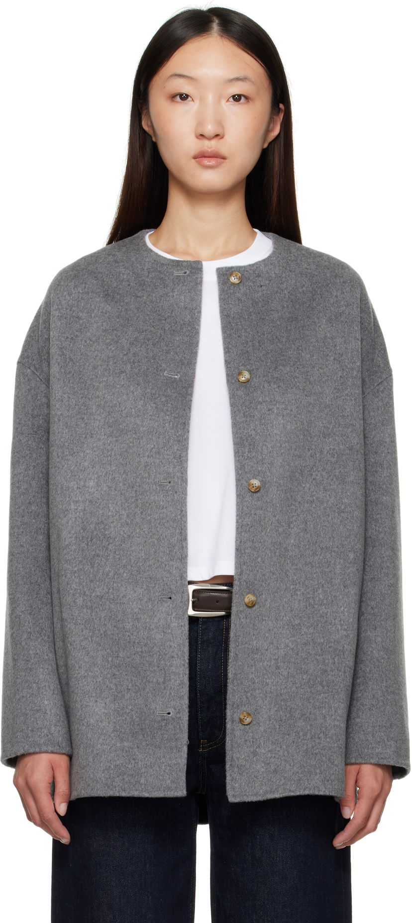 Takit Loulou de Saison Loulou de Saison Dunne Wool Short Coat Harmaa | DUNNE