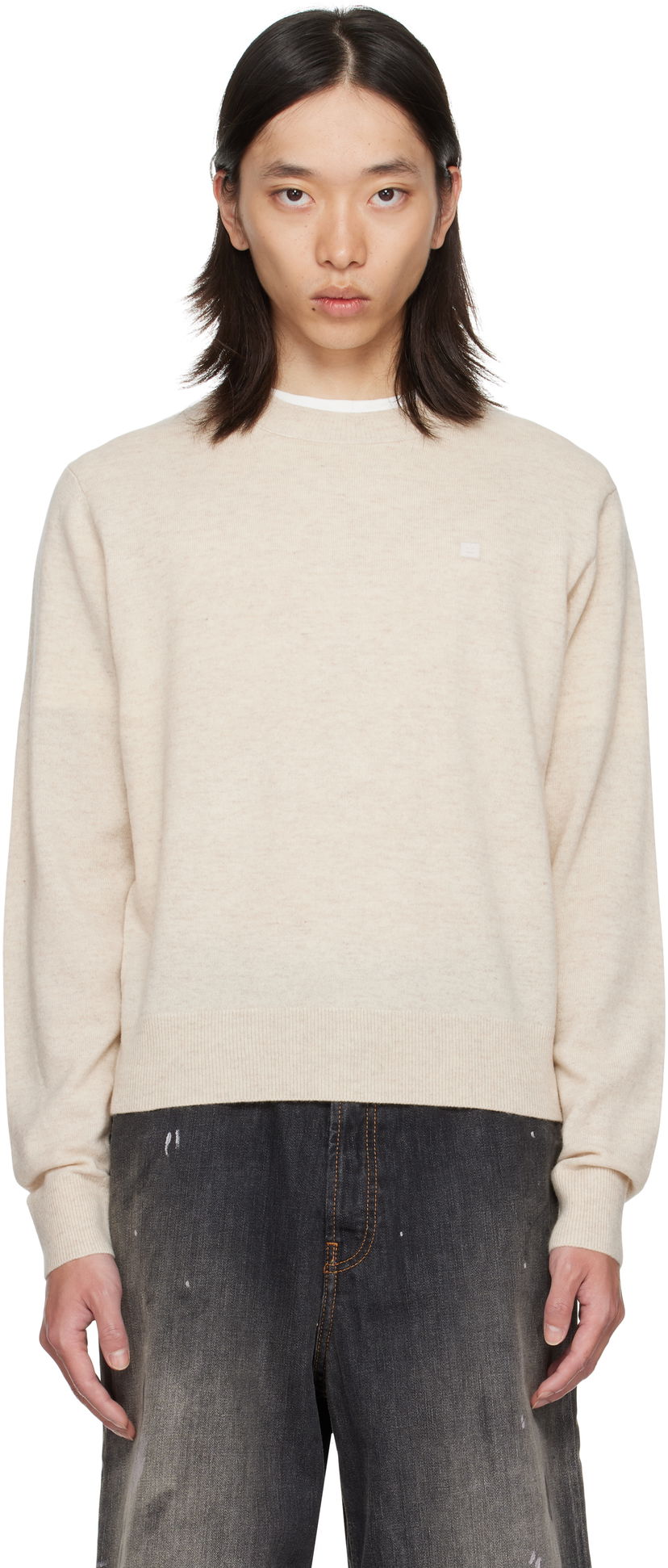 Villapaita Acne Studios Acne Studios Crewneck Sweater Beige | C60115-