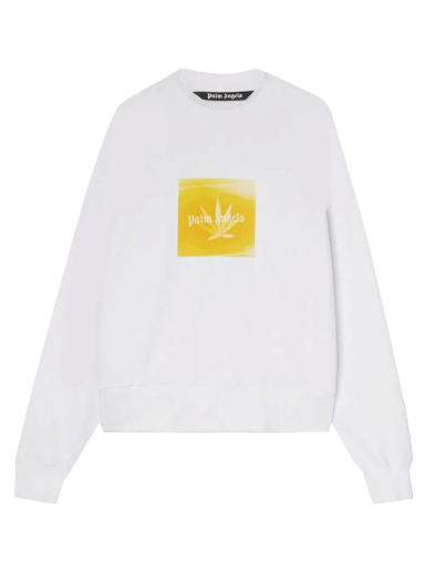 Villapaita Palm Angels Leaf Crewneck Valkoinen | PMBA026S22FLE0020118