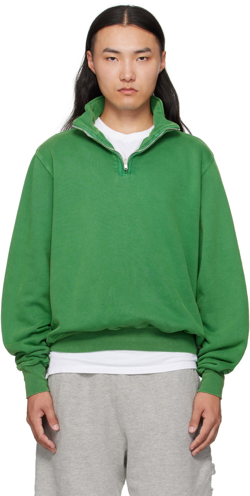 Huppari LES TIEN Les Tien Heavyweight Banded Yacht Sweatshirt Vihreä | CF-1114-PD
