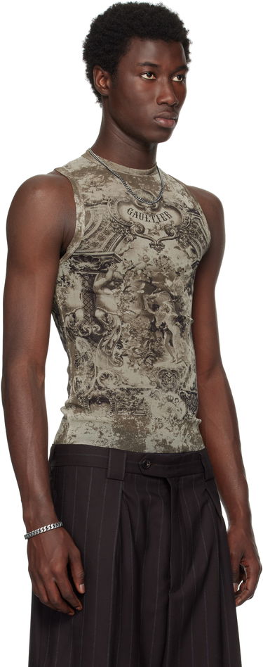 Tankkitoppi Jean Paul Gaultier Jean Paul Gaultier Oversized Medallion Tank Top Vihreä | 25/03-W-TO304-M006P-6965, 1