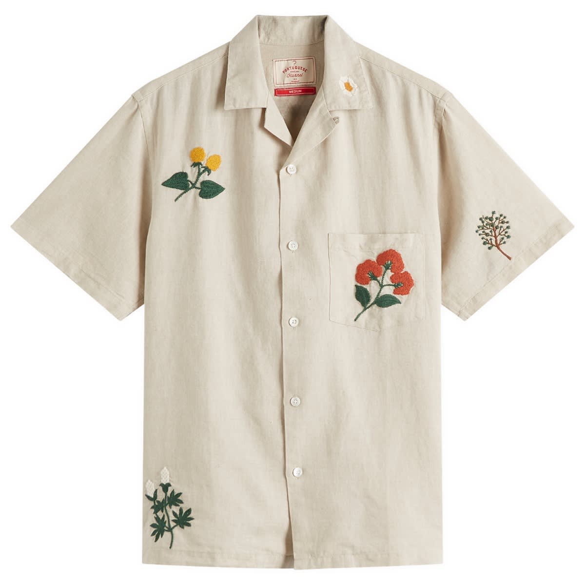 Paita Portuguese Flannel Flannel Embroidered Vacation Shirt Beige | SS25-086-NAT, 1