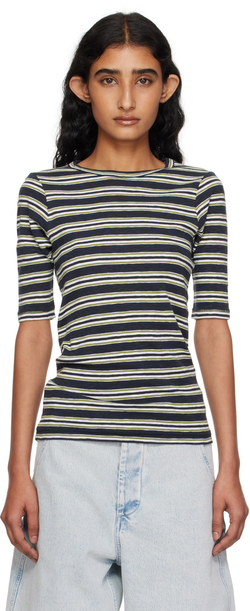 T-paita YMC YMC Striped Tee Tummansininen | Q6YMK