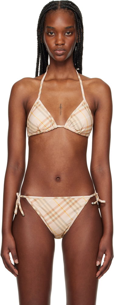 Uimapuvut Burberry Burberry Check Triangle Bikini Top Beige | 8108593, 0
