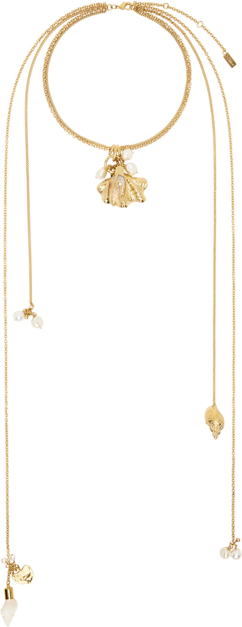 Kaulakoru CHLOÉ Chloé 'The Chloe Shells Scarf' Long Gold Necklace Metallinen | CHC25UFO46SRP