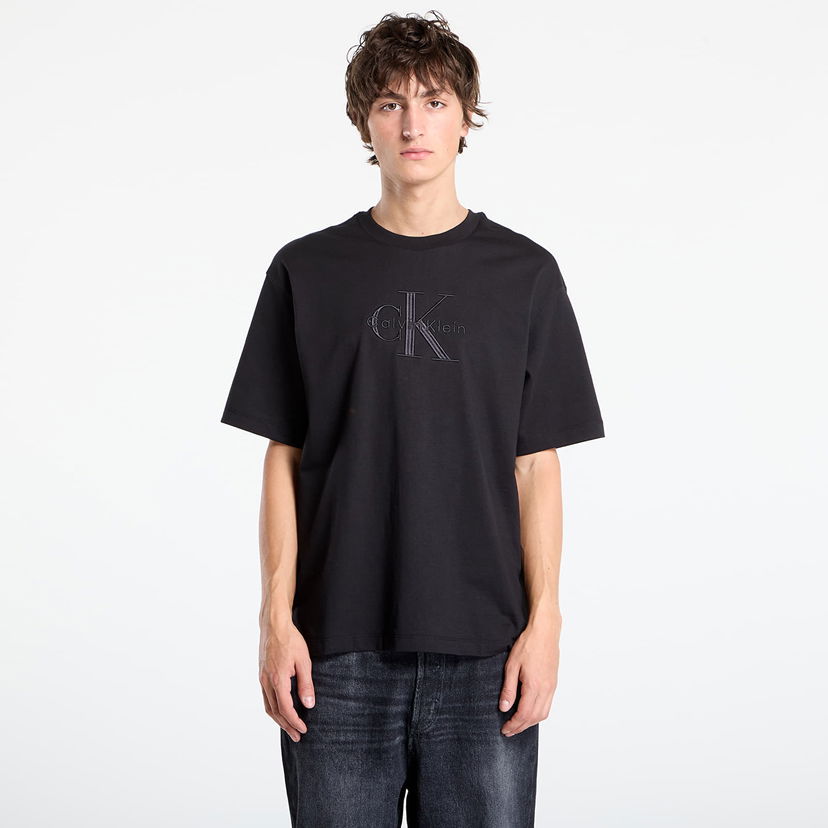 T-paita CALVIN KLEIN Calvin Klein Hi Low Emb 16S Jersey T-Shirt Musta | LV04RB295G UB1