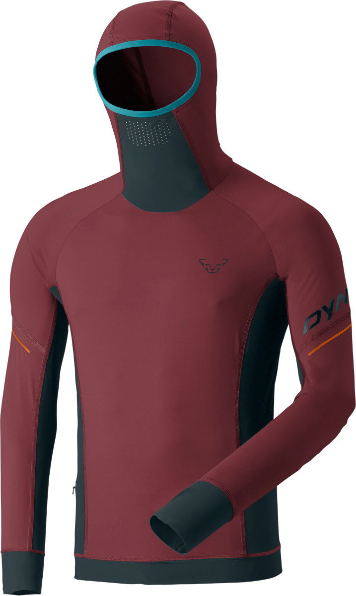 T-paita Dynafit Hooded T-Shirt Long Sleeve Burgundia | 08-0000071538-6561