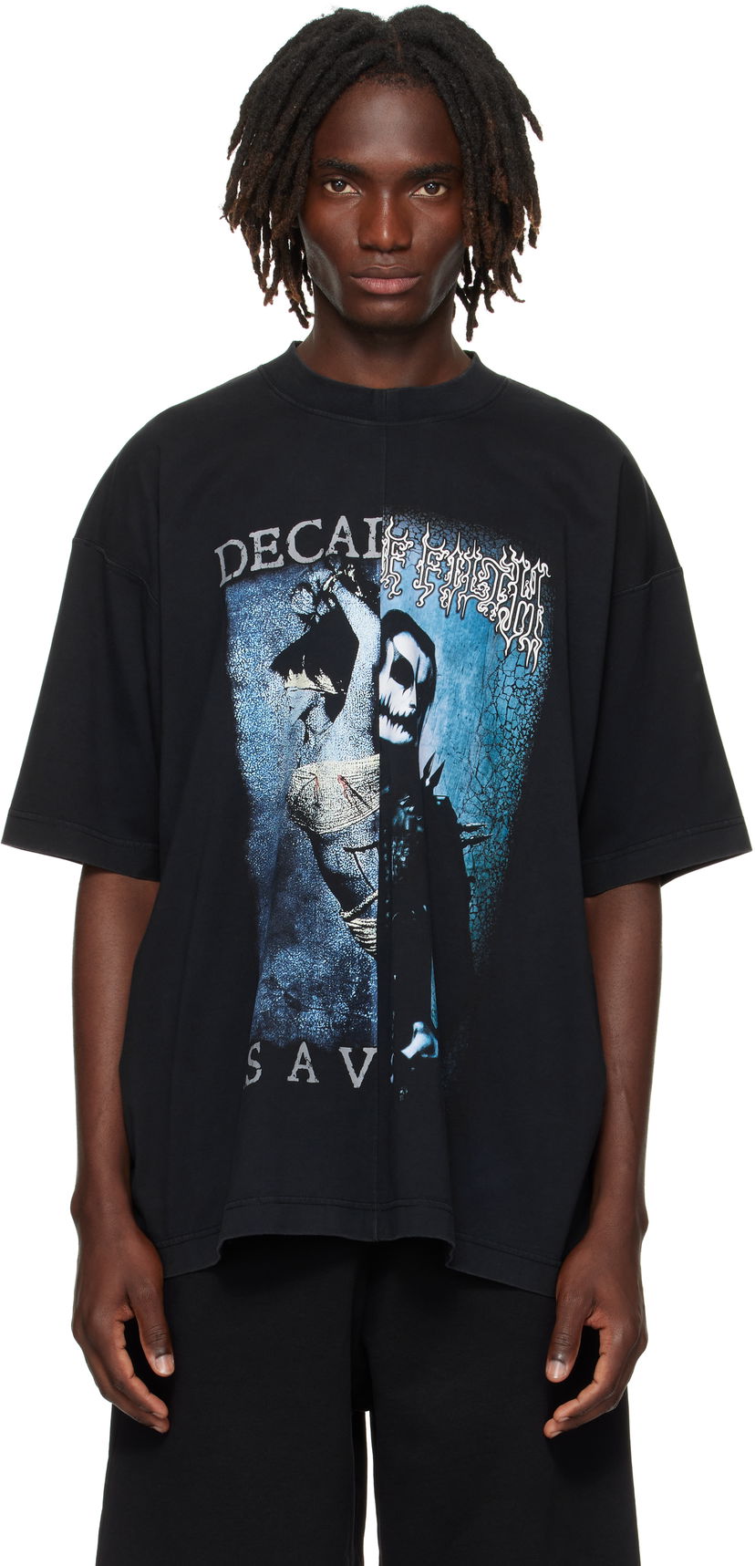 T-paita VETEMENTS VETEMENTS Cradle of Filth Cut-Up Oversized T-Shirt Musta | UCF76TR950BB
