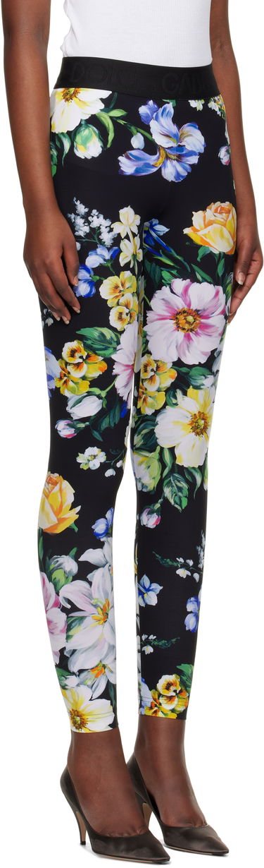 Leggingsit Dolce & Gabbana Dolce&Gabbana Floral Print Leggings Musta | FTB5TT FSG8L, 1