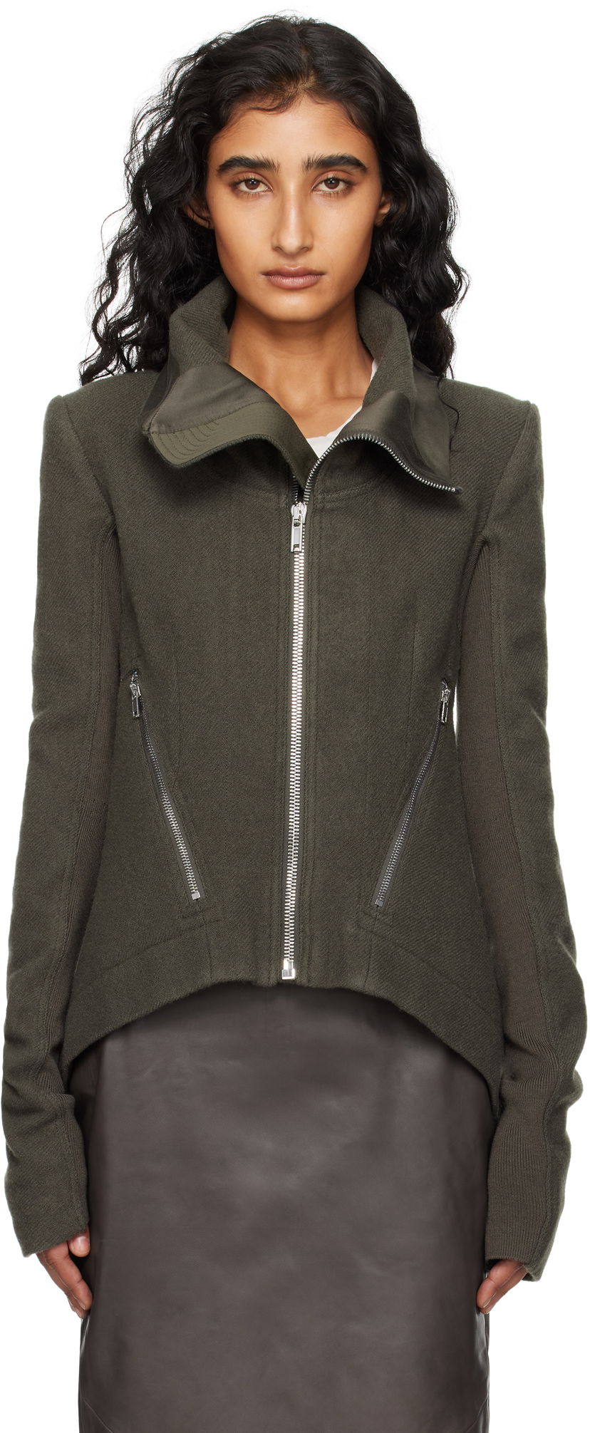 Takki Rick Owens Rick Owens Naska Biker Jacket Vihreä | RP02E4735 WBD