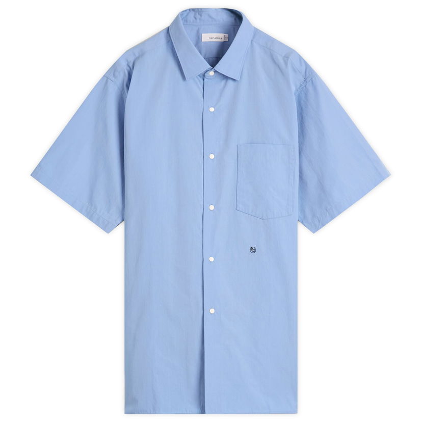 Paita NANAMICA Nanamica Regular Collar Wind Short Sleeve Shirt, Size Large Sininen | SUGS405E-SX