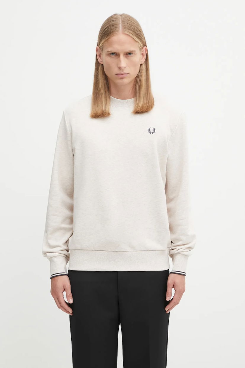 Huppari Fred Perry Fred Perry Crew Neck Sweatshirt Beige | M7535