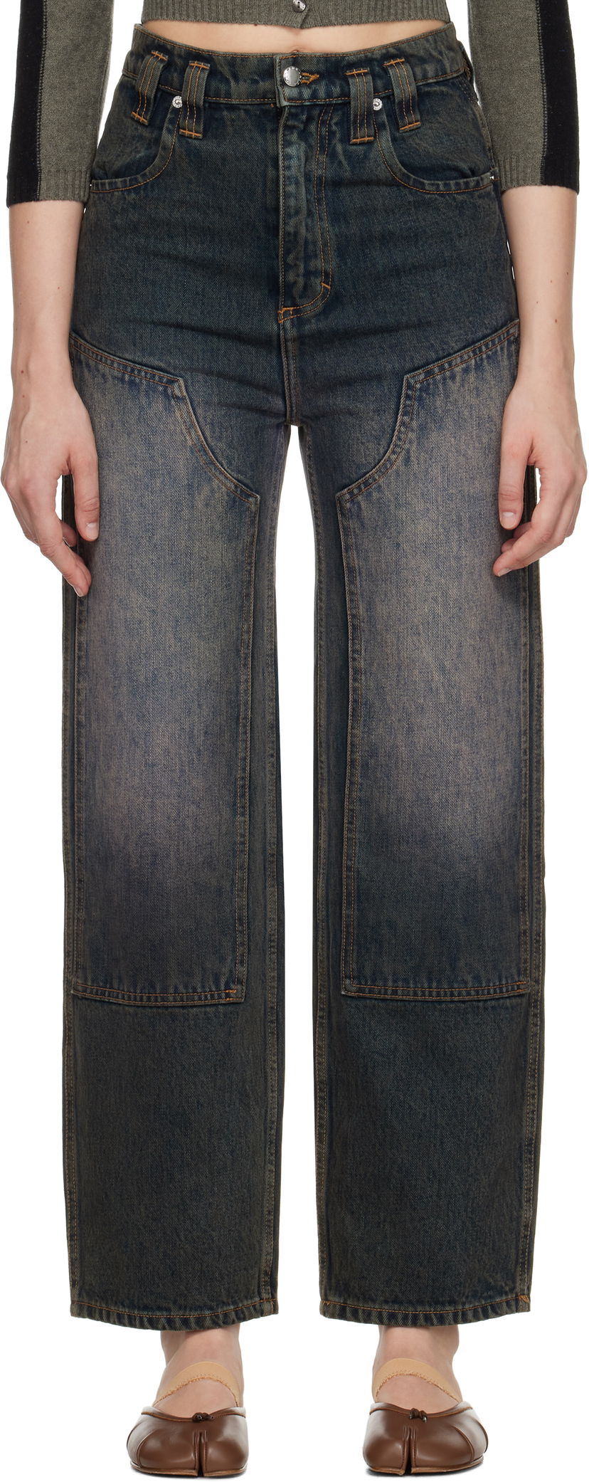 Jeans Eckhaus Latta Eckhaus Latta Double Knee Baggy Jeans Sininen | 1229-EL-PF25-MR -
