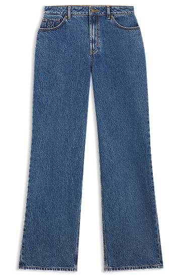 Jeans BOSS Wide-Leg Jeans with Stacked Logo Sininen | 50550597