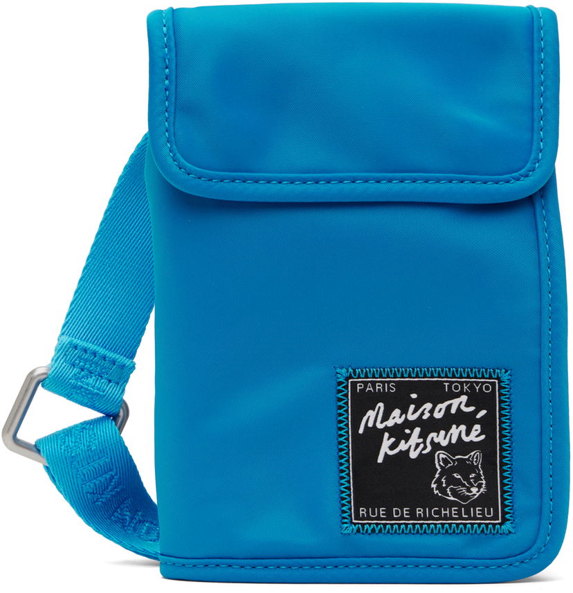 Olkalaukku MAISON KITSUNÉ Maison Kitsuné 'The Traveller' Neck Pouch Sininen | MM05362WQ1001P451