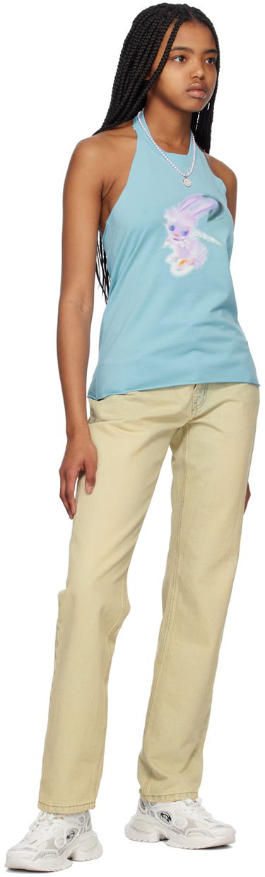 Tankkitoppi We11done Halter Graphic Tank Top Turkoosi | WD-TT1-23-738-W-SK, 3