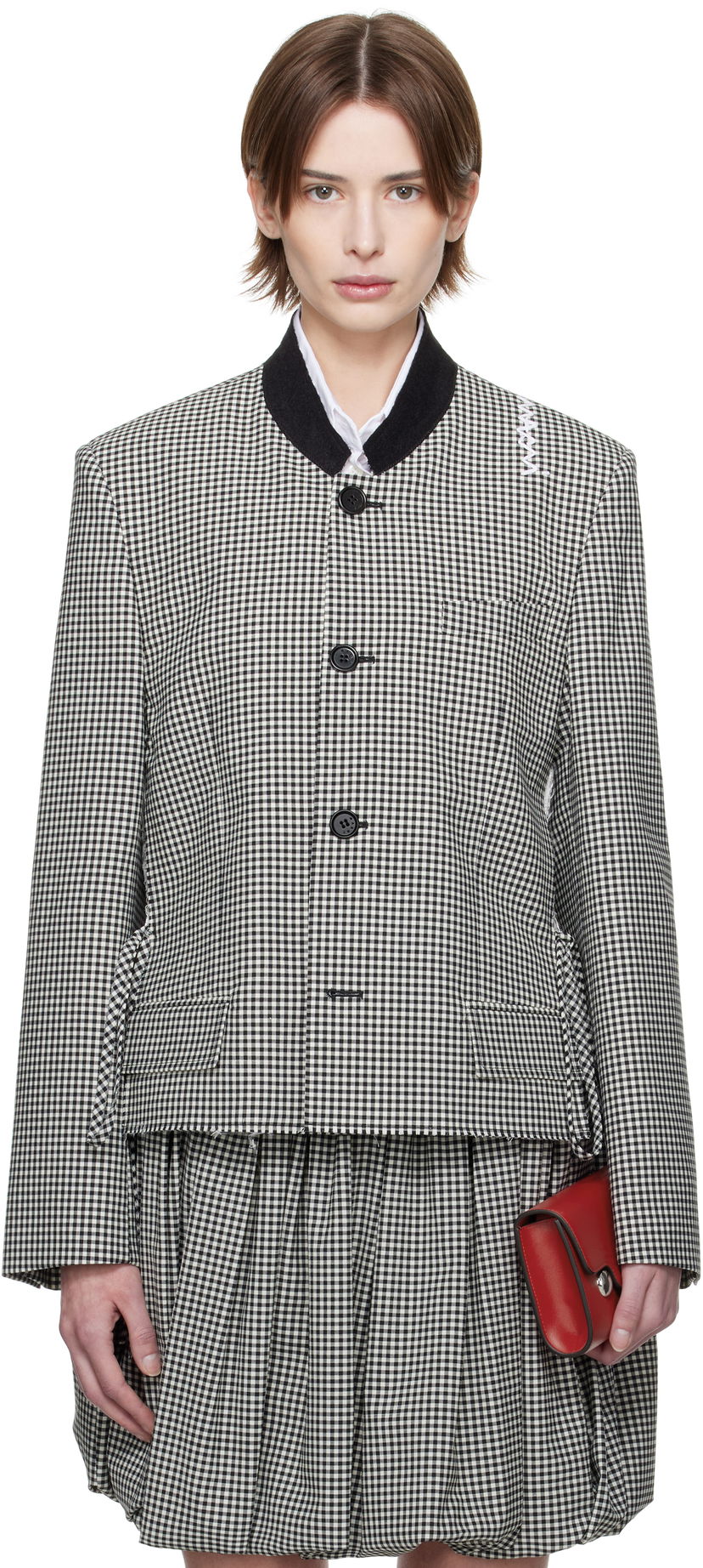 Hame Marni Marni Gingham Cropped Jacket Monivärinen | GIMA0283QS UTP787