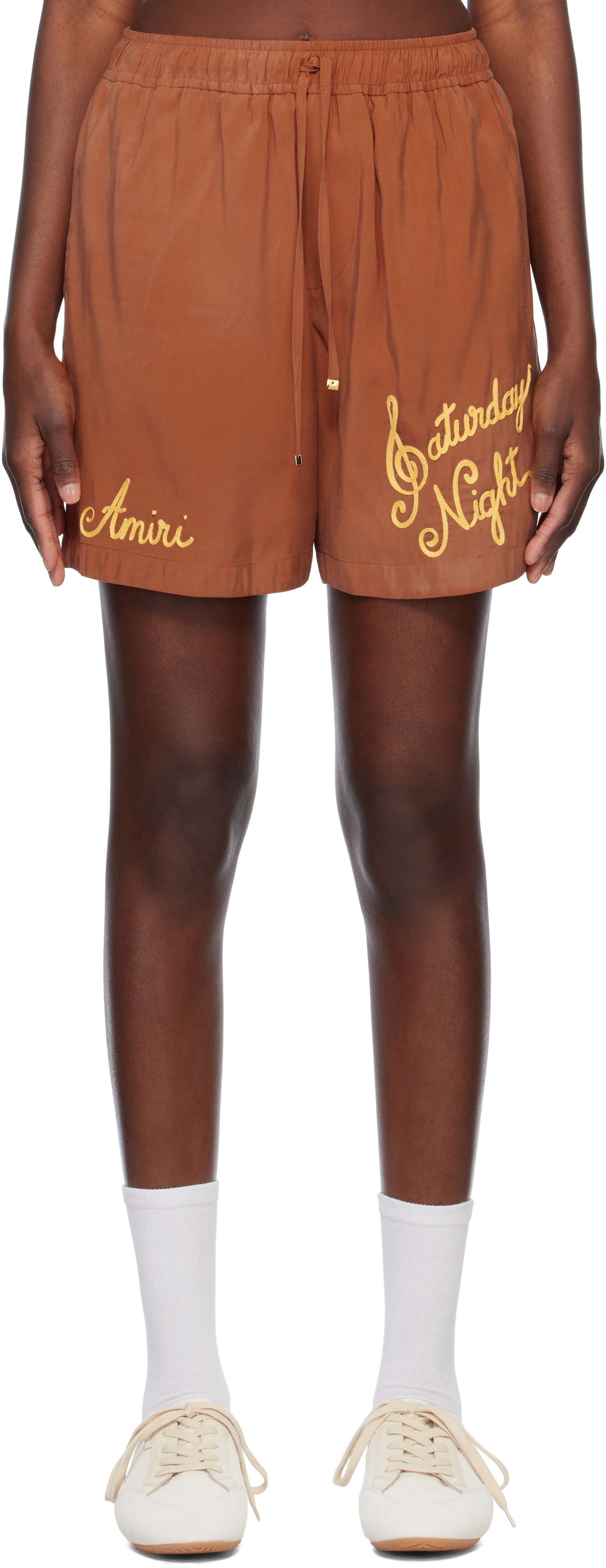 Shortsit AMIRI Amiri Saturday Night Drawstring Shorts Ruskea | AMSHCA1076, 0